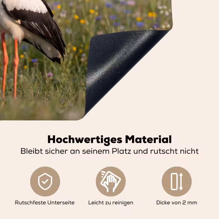 Ooienvaar - Bloemen - Weide - Kleurrijk Inductie beschemer met haakjes klein -ky-onderkant-de