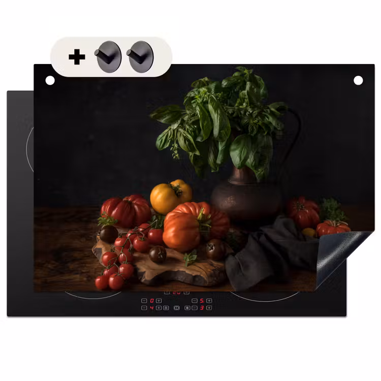 2-in-1 Herdabdeckplatte & Spritzschutz - Schatten und Aroma - Schaduw en Aroma Inductie beschemer met haakjes klein
