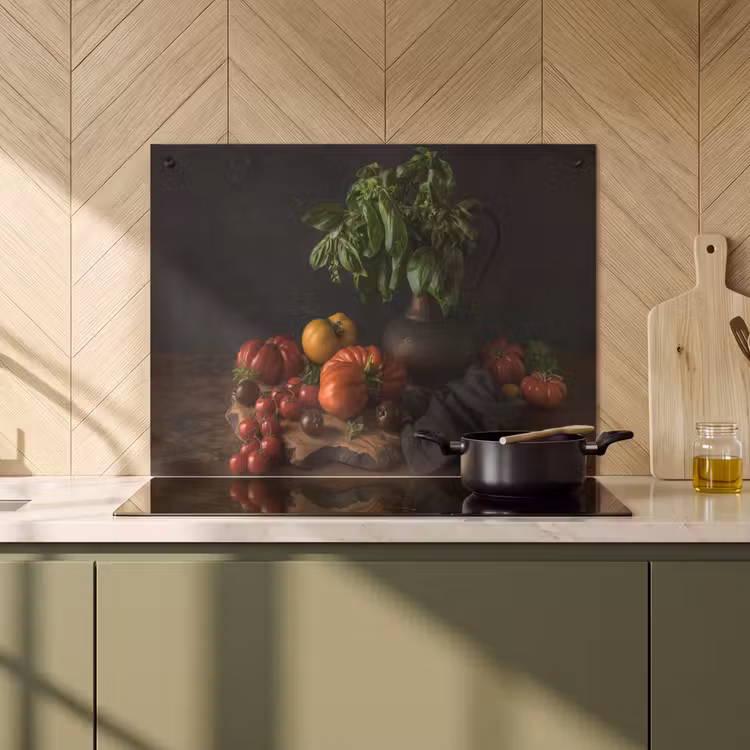 2-in-1 Herdabdeckplatte & Spritzschutz - Schatten und Aroma - Schaduw en Aroma Inductie beschemer met haakjes klein