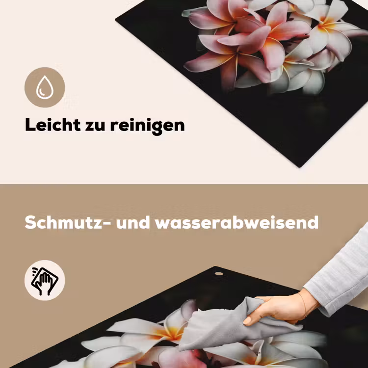 2-in-1 Herdabdeckplatte & Spritzschutz - Schattierungen von Gelassenheit - Schakeringen van Sereniteit Inductie beschemer met haakjes klein