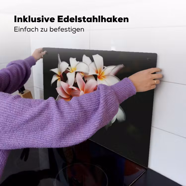 2-in-1 Herdabdeckplatte & Spritzschutz - Schattierungen von Gelassenheit - Schakeringen van Sereniteit Inductie beschemer met haakjes klein