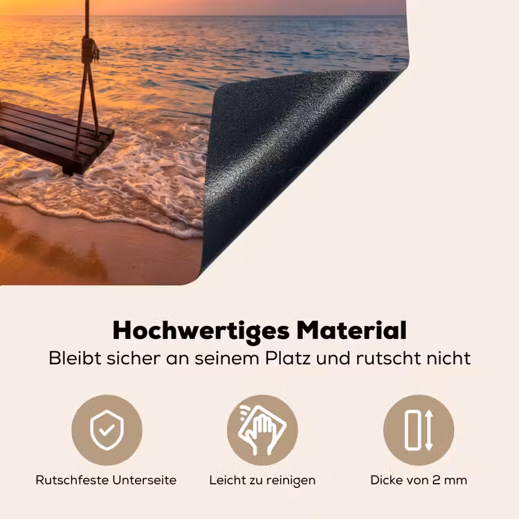 Schommel - Strand - Zonsondergang - Natuur - Oranje Inductie beschemer met haakjes klein -ky-onderkant-de