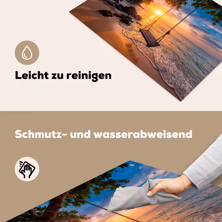 Schommel - Strand - Zonsondergang - Natuur - Oranje Inductie beschemer met haakjes klein -ky-schoon-de