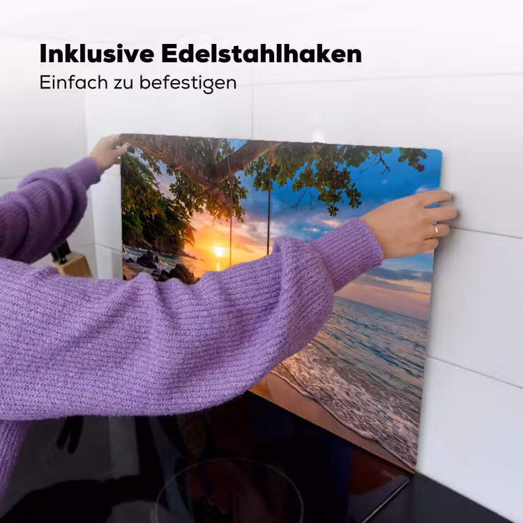 Schommel - Strand - Zonsondergang - Natuur - Oranje Inductie beschemer met haakjes klein -ky-ophangen-de