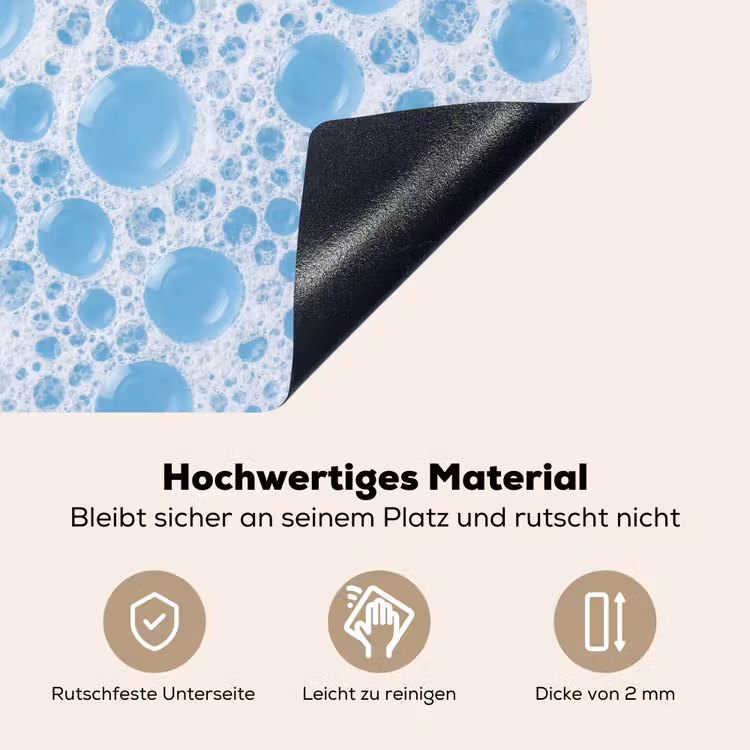 Schuim - Bubbels - Blauw Inductie beschemer met haakjes klein -ky-onderkant-de