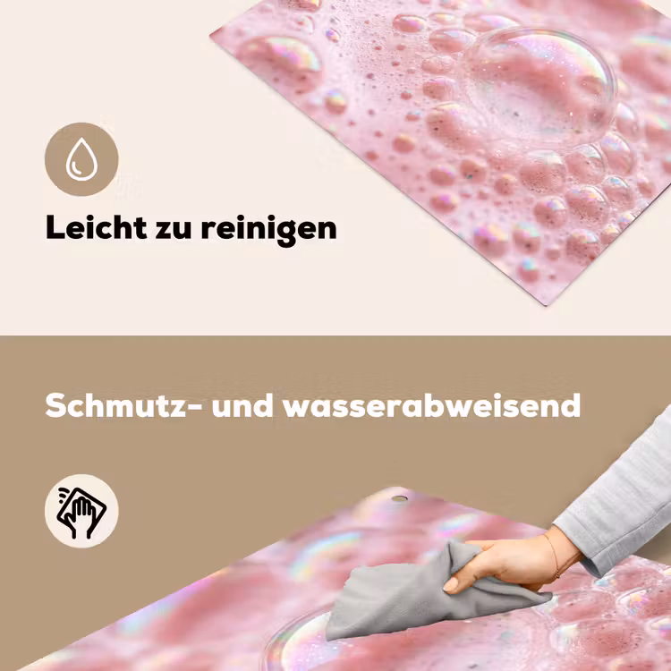 Schuim - Structuur - Roze Inductie beschemer met haakjes klein -ky-schoon-de