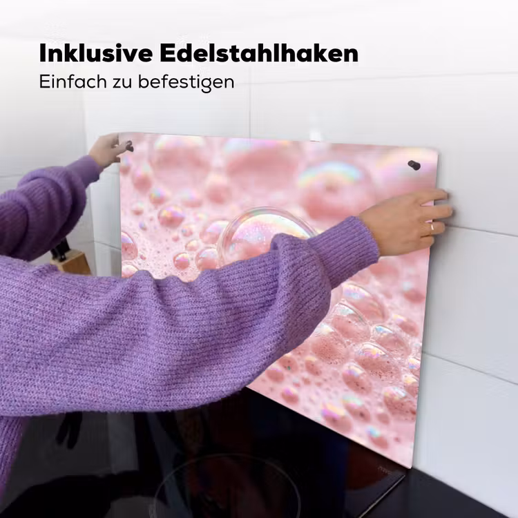 Schuim - Structuur - Roze Inductie beschemer met haakjes klein -ky-ophangen-de