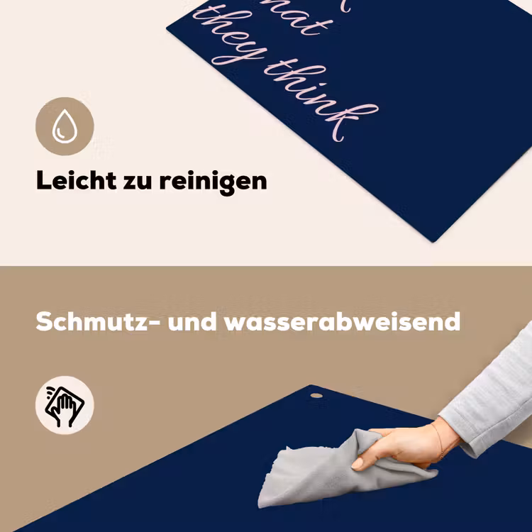 Fuck what they think - Blauw - Cursief Inductie beschemer met haakjes klein -ky-schoon-de