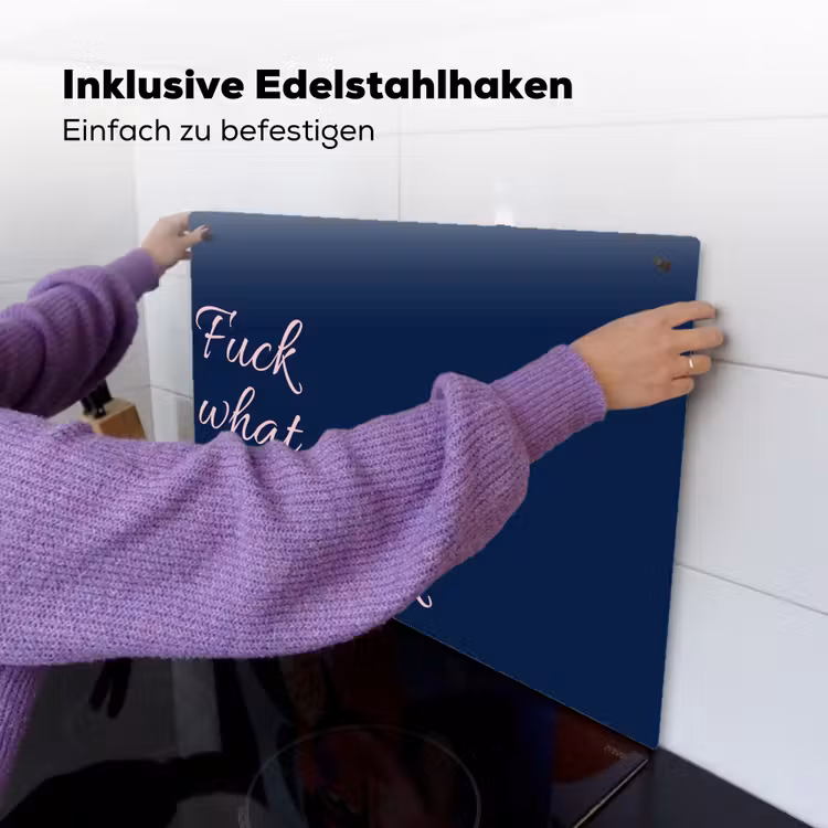 Fuck what they think - Blauw - Cursief Inductie beschemer met haakjes klein -ky-ophangen-de