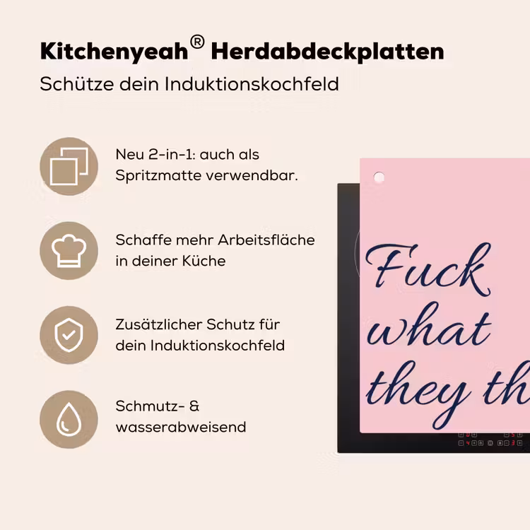 Fuck what they think - Roze - Minimalistisch Inductie beschemer met haakjes klein -ky-usp-de