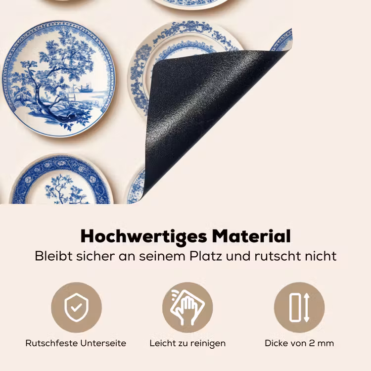 Borden - Bomen - Planten - Blauw Inductie beschemer met haakjes klein 777 -ky-onderkant-de