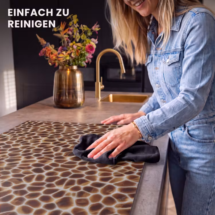 2-in-1 Herdabdeckplatte & Spritzschutz - Schildkröte – Braun – Muster - Schildpad - Bruin - Patroon Inductie beschemer met haakjes klein 777