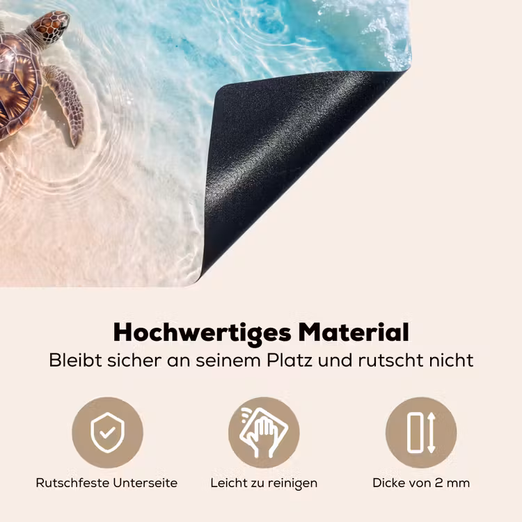 Schildpad - Helder water - Strand - Dieren - Natuur Inductie beschemer met haakjes klein -ky-onderkant-de