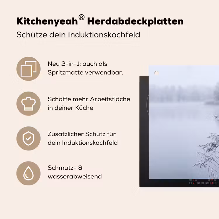 Riet - Bevroren - Winter - Natuur Inductie beschemer met haakjes klein -ky-usp-de
