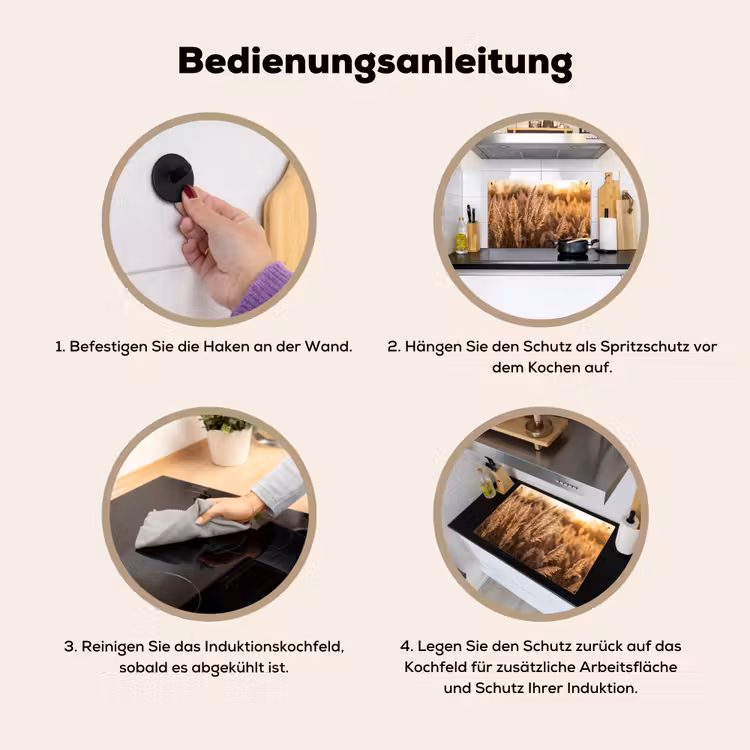 Rietpluimen - Gras - Zonsondergang - Goud - Serene Inductie beschemer met haakjes klein -ky-gebruik-de