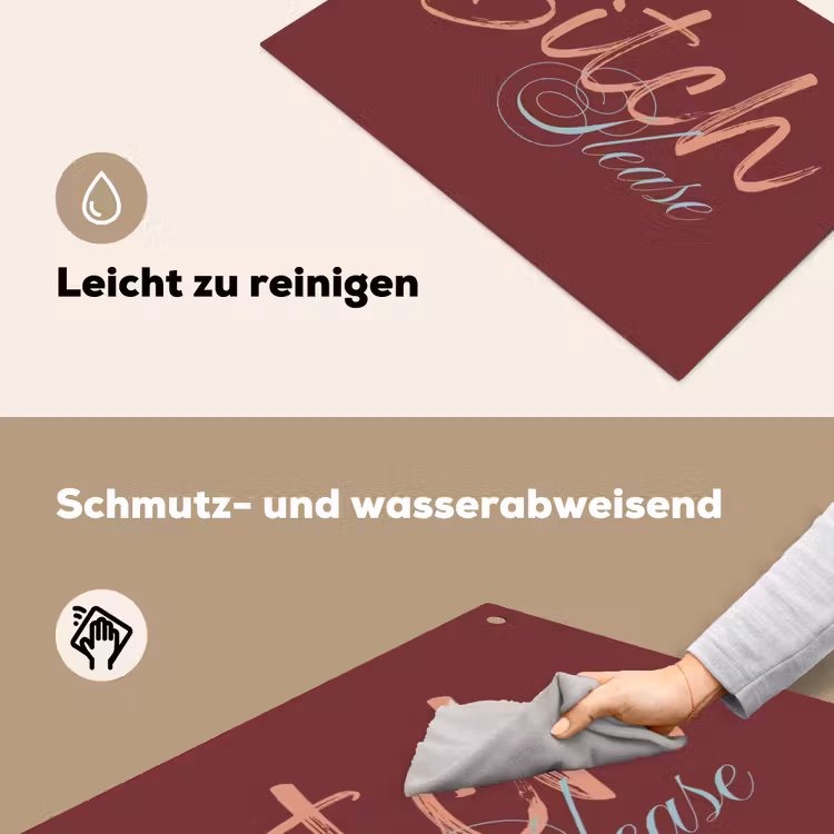 Bitch please - Rood - Blauw Inductie beschemer met haakjes klein -ky-schoon-de