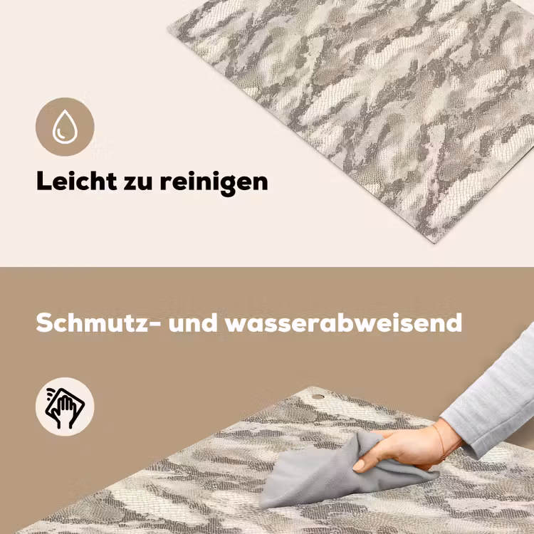 Slang - Patroon - Taupe Inductie beschemer met haakjes klein 777 -ky-schoon-de