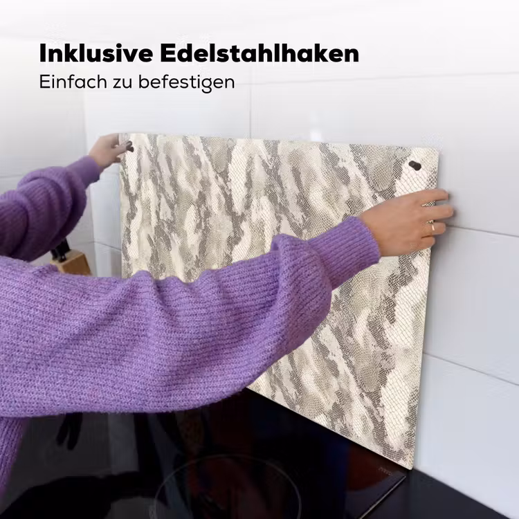 Slang - Patroon - Taupe Inductie beschemer met haakjes klein 777 -ky-ophangen-de