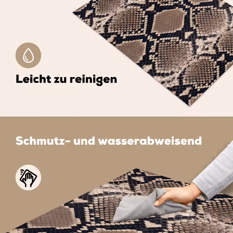 Slangenprint - Python - Bruin Inductie beschemer met haakjes klein -ky-schoon-de