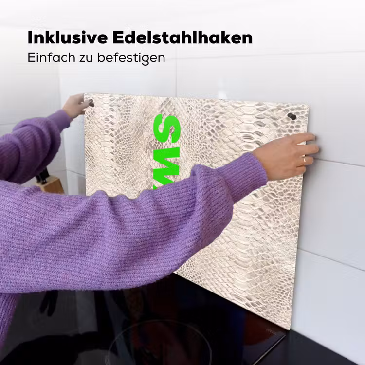 Slangenprint - SWAG - Neon - Groen Inductie beschemer met haakjes klein -ky-ophangen-de