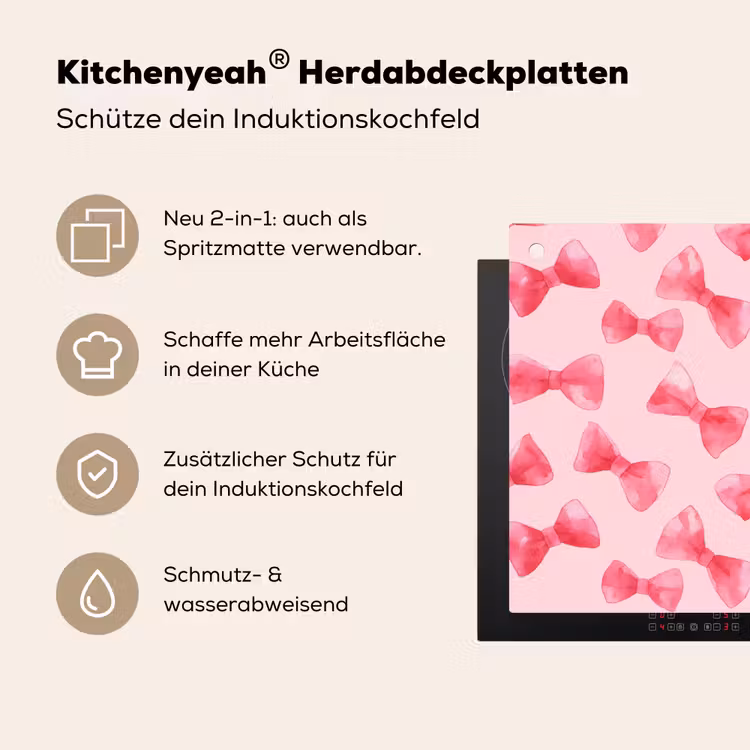 Strikken - Aquarel - Roze Inductie beschemer met haakjes klein 777 -ky-usp-de