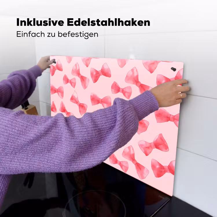 Strikken - Aquarel - Roze Inductie beschemer met haakjes klein 777 -ky-ophangen-de