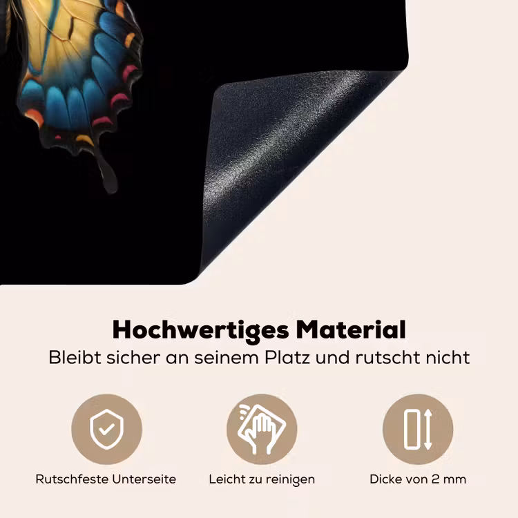 2-in-1 Herdabdeckplatte & Spritzschutz - Schmetterling - Bunt - Verspielt - Vlinder - Kleurrijk - Speels Inductie beschemer met haakjes klein