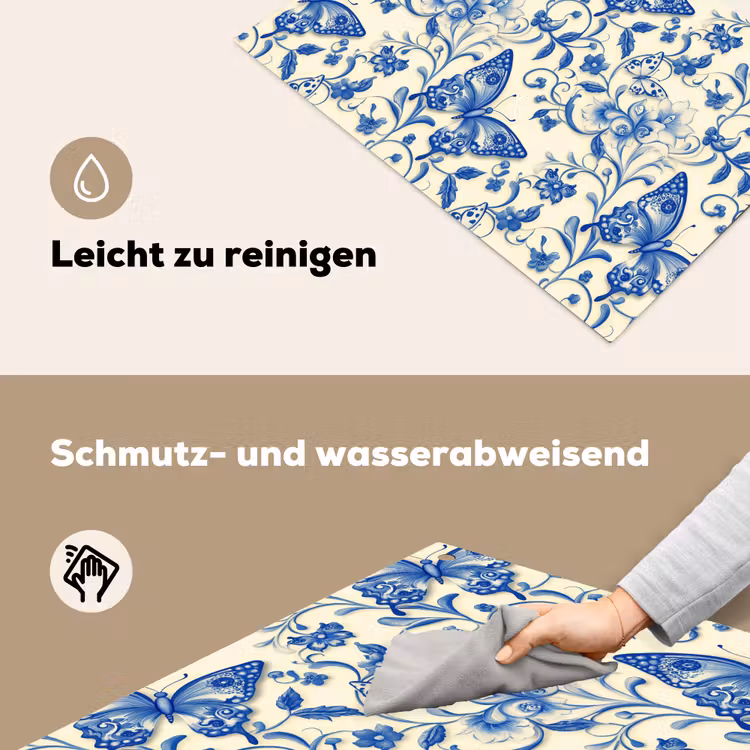 Vlinders - Bloemen - Blauw - Botanisch Inductie beschemer met haakjes klein 777 -ky-schoon-de