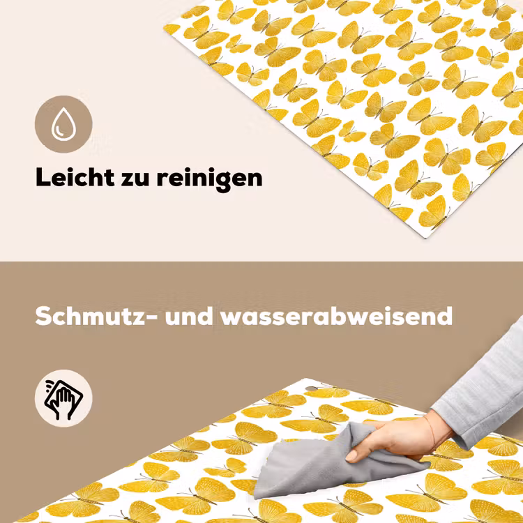 Vlinders - Botanisch - Illustratie - Geel - Wit Inductie beschemer met haakjes klein 777 -ky-schoon-de