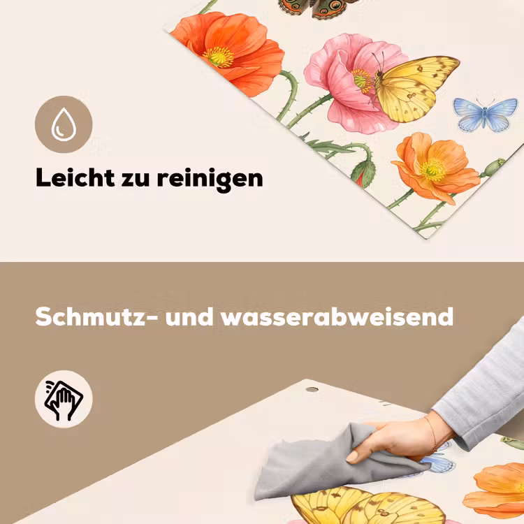 Vlinders - Klaprozen - Illustratie - Kleurrijk Inductie beschemer met haakjes klein -ky-schoon-de