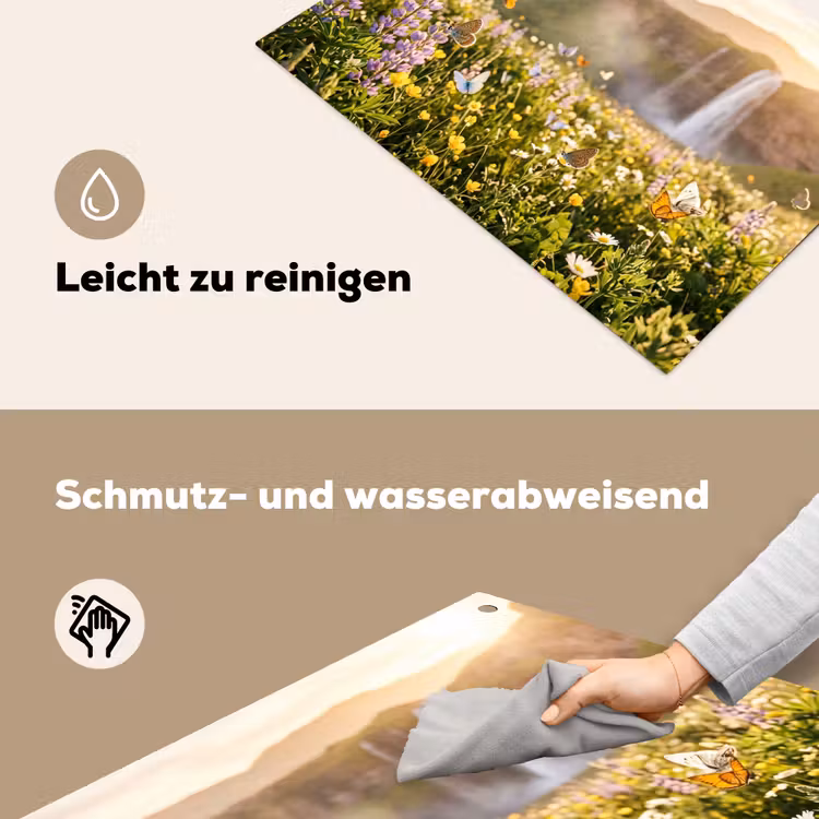 Vlinders - Waterval - Bloemenveld Inductie beschemer met haakjes klein -ky-schoon-de