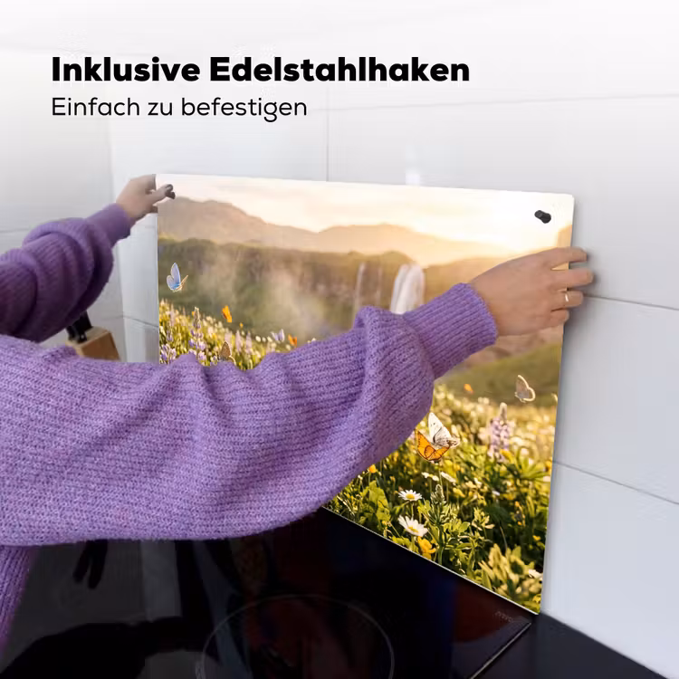 Vlinders - Waterval - Bloemenveld Inductie beschemer met haakjes klein -ky-ophangen-de