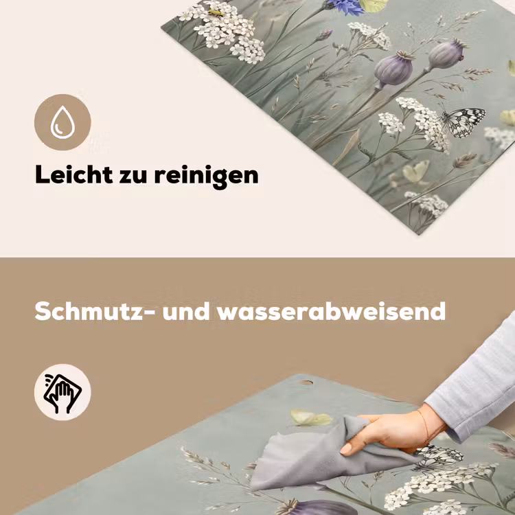 Vlinders - Wildbloemen - Illustratie - Kleurrijk Inductie beschemer met haakjes klein -ky-schoon-de