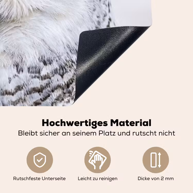 Sneeuwuil - Oog - Wildlife - Wit Inductie beschemer met haakjes klein -ky-onderkant-de