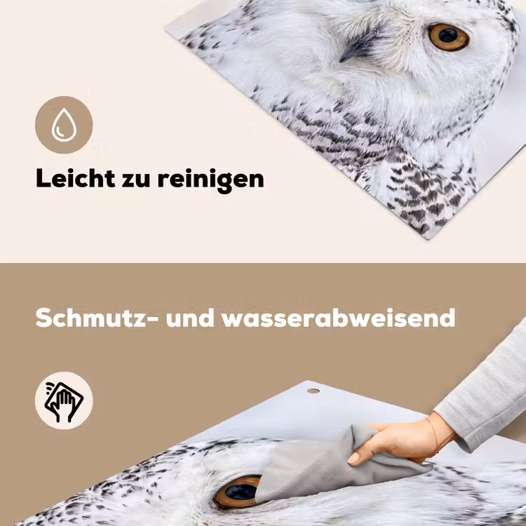 Sneeuwuil - Oog - Wildlife - Wit Inductie beschemer met haakjes klein -ky-schoon-de