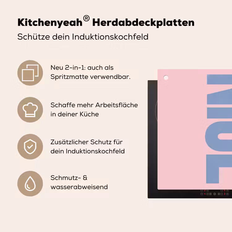 Nice - Paars - Roze Inductie beschemer met haakjes klein -ky-usp-de