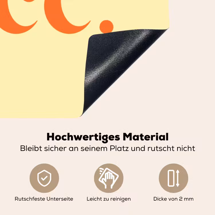 Nice - Oranje - Geel - Minimalistisch Inductie beschemer met haakjes klein -ky-onderkant-de