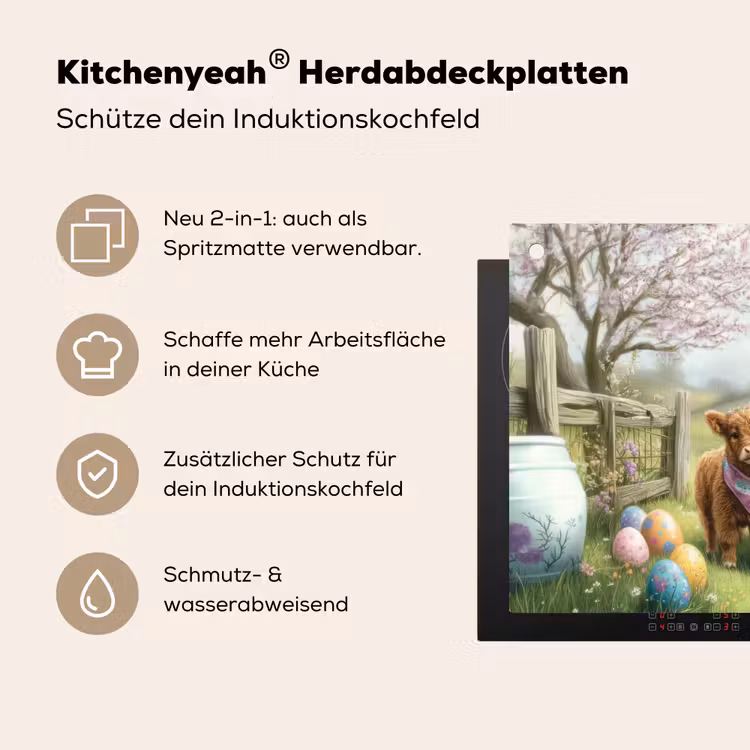 Schotsehooglanders - Paaseieren - Lente Inductie beschemer met haakjes klein -ky-usp-de