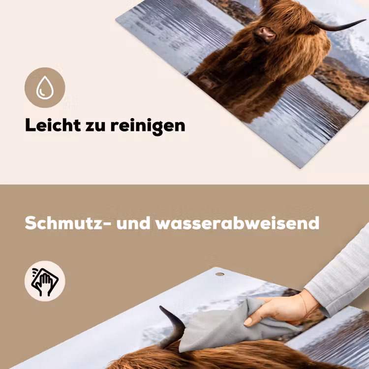 Schotse hooglander - Bruin - Water Inductie beschemer met haakjes klein -ky-schoon-de