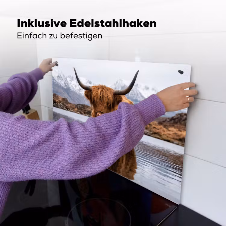 Schotse hooglander - Bruin - Water Inductie beschemer met haakjes klein -ky-ophangen-de