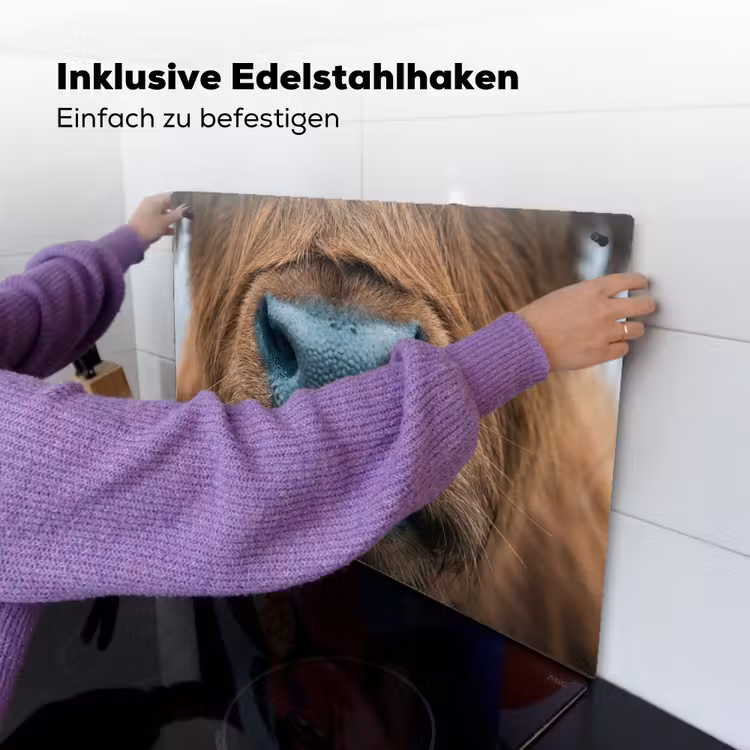 Schotse hooglander - Neus - Bruin Inductie beschemer met haakjes klein -ky-ophangen-de