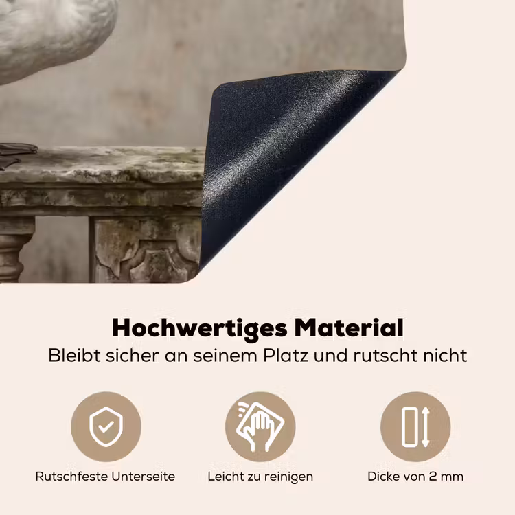 Zwaan - Elegant - Dieren - Wit Inductie beschemer met haakjes klein -ky-onderkant-de
