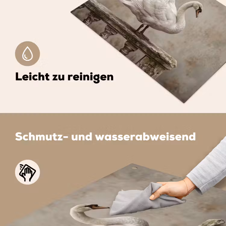 Zwaan - Elegant - Dieren - Wit Inductie beschemer met haakjes klein -ky-schoon-de