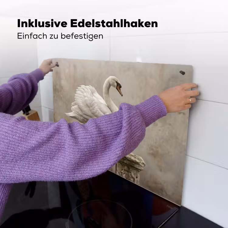 Zwaan - Elegant - Dieren - Wit Inductie beschemer met haakjes klein -ky-ophangen-de