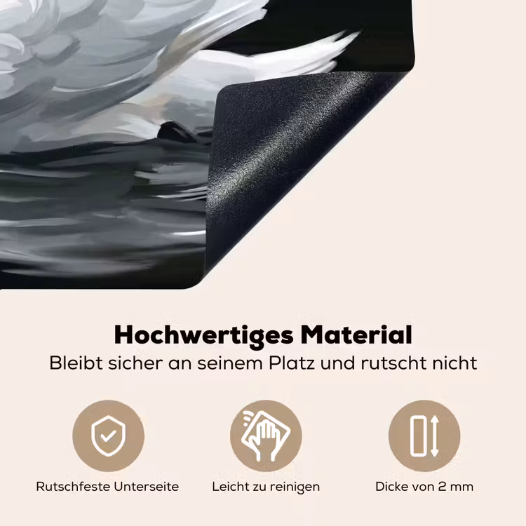 Zwaan - Water - Natuur - Realistisch - Wit Inductie beschemer met haakjes klein -ky-onderkant-de