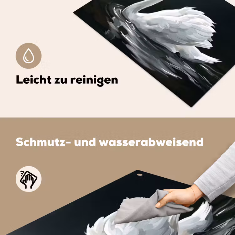 Zwaan - Water - Natuur - Realistisch - Wit Inductie beschemer met haakjes klein -ky-schoon-de