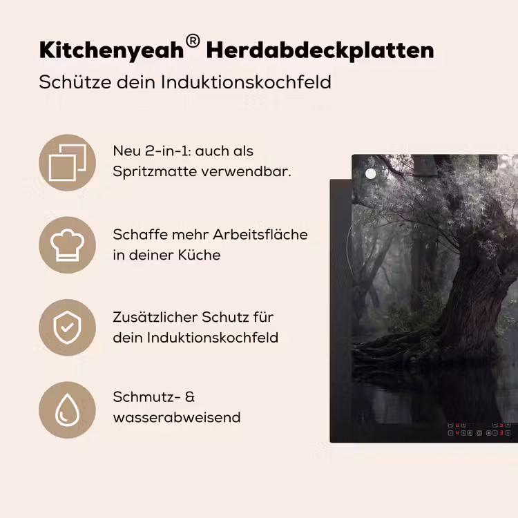 Zwanen - Rivier - Bos Inductie beschemer met haakjes klein -ky-usp-de