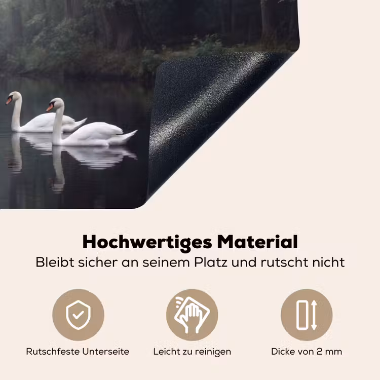 Zwanen - Rivier - Bos Inductie beschemer met haakjes klein -ky-onderkant-de
