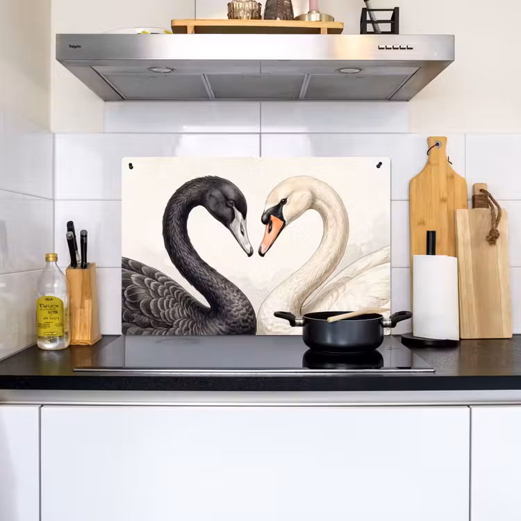 Zwanen - Hartvorm - Dieren Inductie beschemer met haakjes klein -sfeer2