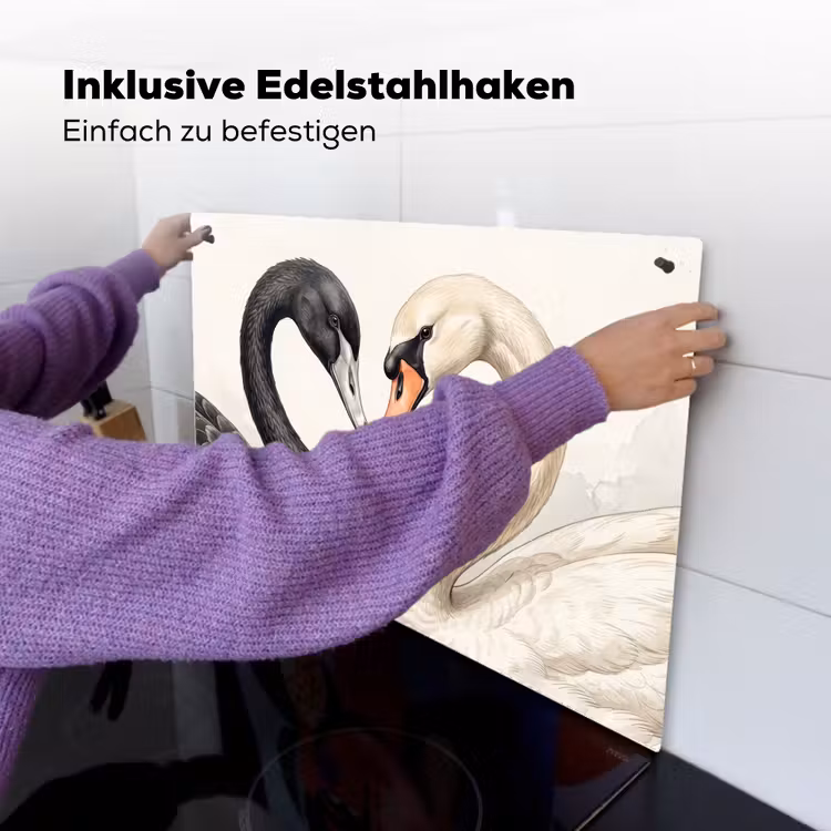 Zwanen - Hartvorm - Dieren Inductie beschemer met haakjes klein -ky-ophangen-de